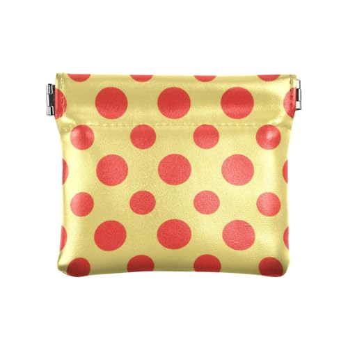Gelbe Geldbörse mit Punktemuster, PU-Leder, Kleingeldbörse, tragbar, Mini-Geldbörse für Männer und Frauen von aidingzhi
