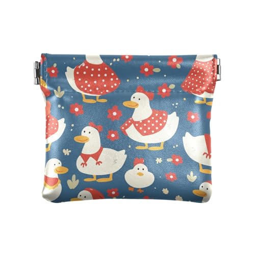 Geldbörse aus Leder, Cartoon-Motiv, weiß, niedliche Ente, Marineblau, für Damen und Herren, wasserdicht, persönliche Gegenstände, Organizer für Mädchen und Damen Geldbörse aus Leder, Cartoon-Motiv, weiß, niedliche Ente, Marineblau, für Damen und Herren, wasserdicht, persönliche Gegenstände, Organizer für Mädchen und Damen von aidingzhi
