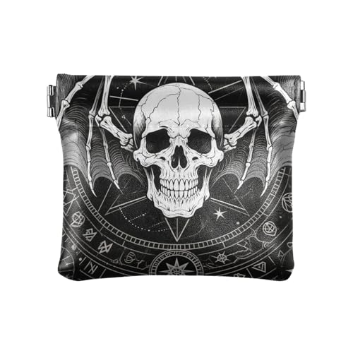 Geldbörse für Damen, Gothic, schwarzes Skelett, Roulette, Leder, Münzgeldbörse, niedlich, persönliche Gegenstände, Organizer für Mädchen, Damen Handtasche Geldbörse für Damen, Gothic, schwarzes Skelett, Roulette, Leder, Münzgeldbörse, niedlich, persönliche Gegenstände, Organizer für Mädchen, Damen Handtasche von aidingzhi