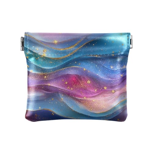 Geldbörse für Damen, Leder, Burgunderrot, Blau, Regenbogenfarben, praktischer Schmuck für Männer und Frauen, Burgunderroter Regenbogen, Dekoration von aidingzhi