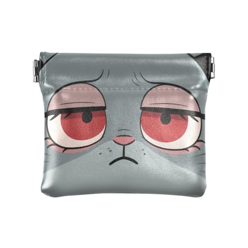 Geldbörse mit Cartoon-Augen, für Damen und Herren, Leder, tragbar, für Mädchen, Damen von aidingzhi