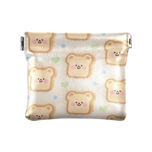Geldbörse mit Cartoon-Motiv und niedlichem braunem Toast-Hund, für Damen, Leder, praktischer Kleingeldhalter, Karten-Organizer für Frauen und Mädchen von aidingzhi