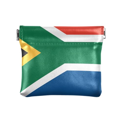 Geldbörse mit Südafrika-Flagge, südafrikanisches National-PU-Leder, ausgefallene Mini-Geldbörse für Kleingeld, Münzfach für Männer und Frauen von aidingzhi