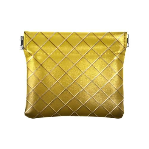 Gold Grid Gradient Gold Cube Damen Leder Münzgeldbörse Geldbörse Tragbare Make-up-Tasche Wechselgeldbörse für Männer Frauen Reisen von aidingzhi