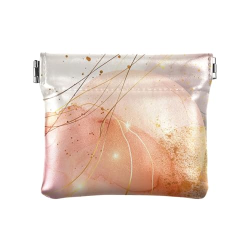 Goldfarbener orangefarbener Marmorstein, Damen-Leder-Münzgeldbörsen, praktische Kartenetuis, Geld-Organizer für Frauen von aidingzhi