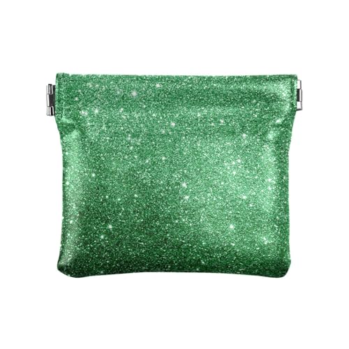 Grüne helle Glitzer-Geldbörse für Damen, Leder, Münzgeldbörse, niedlich, Mini-Make-up-Tasche für Männer und Frauen, Reisen von aidingzhi
