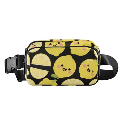 Gürteltasche mit Cartoon-Motiv, Motiv: gelbe Sommer-Zitronen, süße Gürteltasche für Damen und Herren, kleine Bauchtasche mit verstellbarem Riemen für Reisen, Fitnessstudio, Arbeit Gürteltasche mit Cartoon-Motiv, Motiv: gelbe Sommer-Zitronen, süße Gürteltasche für Damen und Herren, kleine Bauchtasche mit verstellbarem Riemen für Reisen, Fitnessstudio, Arbeit von aidingzhi
