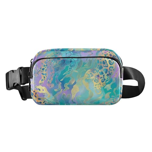 Gürteltasche mit Cleetah-Aufdruck, modische Bauchtasche für Damen und Herren, großes Fassungsvermögen, Reisezubehör mit verstellbarem Gurt, für Reisen, Urlaub, Laufen, Violett Gürteltasche mit Cleetah-Aufdruck, modische Bauchtasche für Damen und Herren, großes Fassungsvermögen, Reisezubehör mit verstellbarem Gurt, für Reisen, Urlaub, Laufen, Violett von aidingzhi