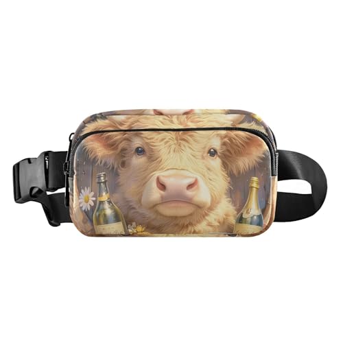Gürteltasche mit niedlichem Cartoon-Schottland-Kuh, stilvolle Bauchtasche für Männer und Frauen, große Kapazität, Reisetasche, unverzichtbar mit verstellbarem Gurt, für Reisen, Einkaufen, Laufen Gürteltasche mit niedlichem Cartoon-Schottland-Kuh, stilvolle Bauchtasche für Männer und Frauen, große Kapazität, Reisetasche, unverzichtbar mit verstellbarem Gurt, für Reisen, Einkaufen, Laufen von aidingzhi