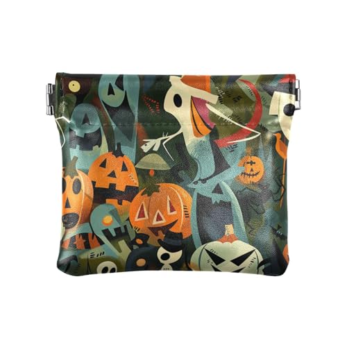 Halloween Night Damen Leder Bargeld Geldbörse Einzigartige Mini Kosmetiktasche für Frauen von aidingzhi