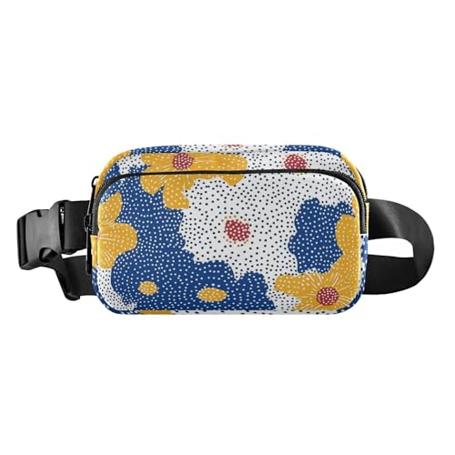Hüfttasche für Damen und Herren, gepunktet, Blume, Vektorblume, trendig, wasserabweisend, Crossbody-Pass-Tasche mit verstellbarem Gurt, für Reisen, Laufen, Wandern von aidingzhi