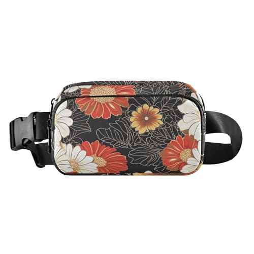 Hüfttasche im japanischen Stil mit Gänseblümchen, trendig, für Damen und Herren, Mehrzweck-Crossbody-Tasche, Anti-Diebstahl-Hüfttasche mit verstellbarem Gurt für Workout, Laufen, Wandern von aidingzhi