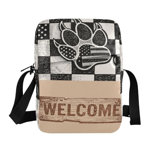 Independence Day American Messenger Bag Crossbody Bag Herren Cross Over Geldbörse Verstellbarer Riemen für Schule Business von aidingzhi