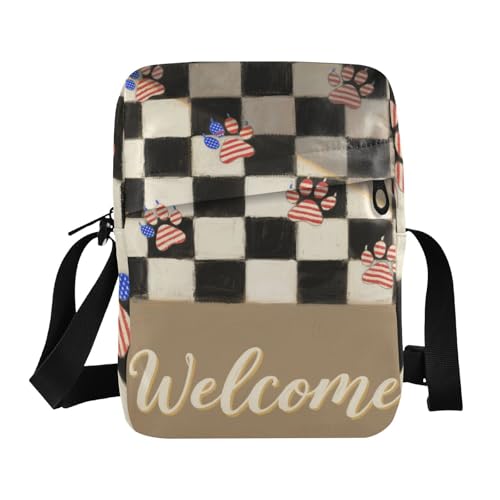 Independence Day American Messenger Bag Umhängetasche für Herren und Damen, Crossbody-Tasche, verstellbarer Riemen für Einkaufen, Einkaufen von aidingzhi