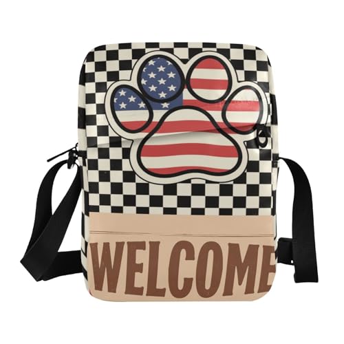 Independence Day Amerikanische Kuriertasche für Damen und Herren, Umhängetasche, Umhängetasche, verstellbarer Riemen, für Geschäftseinkäufe von aidingzhi