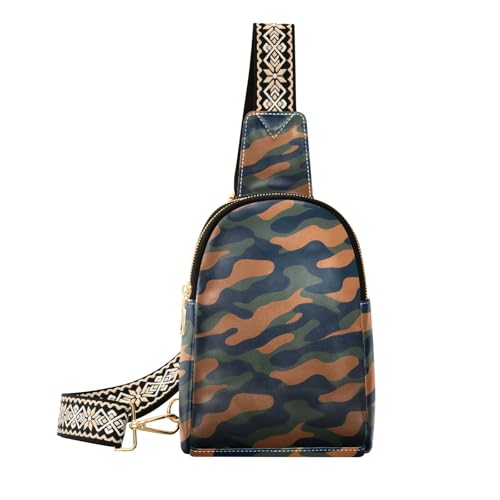 Khahi Umhängetasche für Herren, wasserdicht, zum Wandern, Camouflage, Schwarz / Grün von aidingzhi