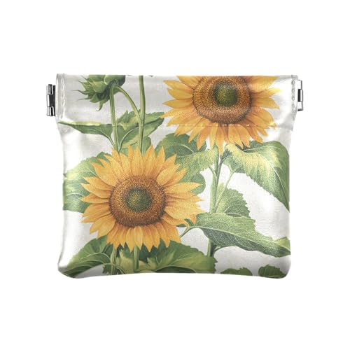 Kleine Geldbörse aus Leder, Motiv: Sonnenblumen, Schmetterling, wasserdicht, Schmuck-Organizer für Männer, Frauen, Reisen von aidingzhi