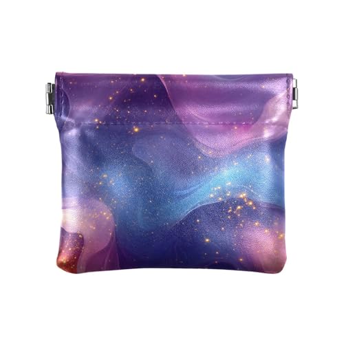 Kleine Geldbörse aus Leder, Rot / Blau / Violett, ausgefallener Verschluss, Kartenhalter für Männer und Frauen von aidingzhi