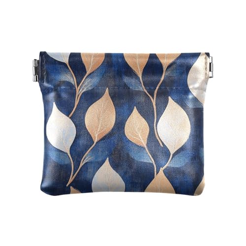 Kleine Geldbörse aus Leder mit Blättern, wasserdicht, Schmuck-Organizer für Mädchen und Damen, Blätter, Dekoration von aidingzhi