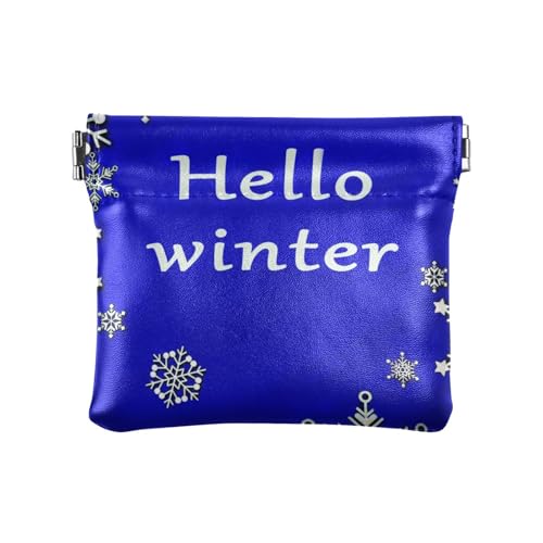Kleine Geldbörse aus Leder mit Weihnachtsmotiv und Schneeflocke, einzigartige Mini-Kosmetiktasche für Damen, Weihnachts-Schneeflocke, Dekoration von aidingzhi