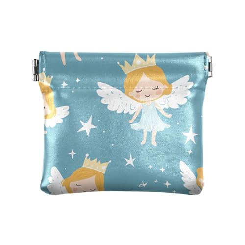 Kleine Geldbörse aus Leder mit niedlichem geflügeltem Engel, praktischer Schmuck-Organizer für Frauen, Niedlicher geflügelter Engel mit Cartoon, Dekoration von aidingzhi