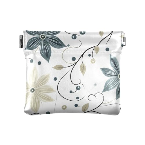 Kleine Geldbörse aus Leder mit weihnachtlichem Blumenmuster, zweifarbig, einzigartige Mini-Make-up-Tasche für Damen und Mädchen von aidingzhi