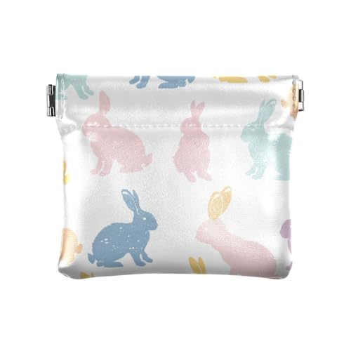 Kleine Münzgeldbörse aus PU-Leder mit Hasen-Motiv, ausgefallene Organisationstaschen für Mädchen, Frauen und Damen, Kaninchen, Dekoration von aidingzhi