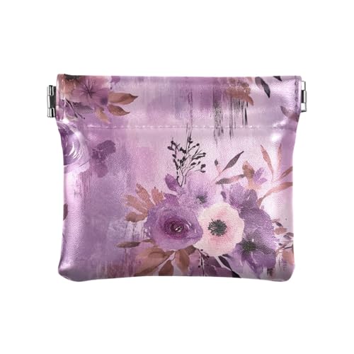 Kleines Portemonnaie aus Leder im Retro-Stil mit antiken Blumenblüten, tragbar, Mini-Kartenhalter, Geldbörse für Damen, Jungen, Mädchen von aidingzhi
