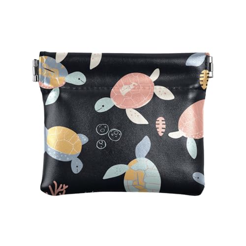 Kosmetiktasche mit Meeresschildkröte, PU-Leder, kleine Münze, einzigartige Kosmetiktasche für Damen von aidingzhi