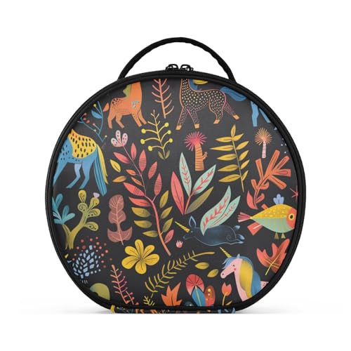 Kosmetiktasche mit niedlichen Zeichnungen und Einhörnern, vertikal, freistehend, stilvoll, zum Aufhängen, Reise-Kulturbeutel mit verstellbaren Trennwänden, 27,9 cm von aidingzhi