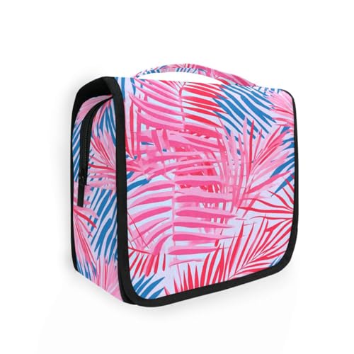 Kosmetiktasche mit tropischen Sommerblättern, mit Haken zum Aufhängen, stilvolle Make-up-Tasche für Damen, Reisegröße, Zubehör von aidingzhi