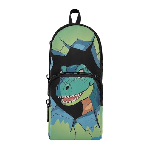 Lustiges Cartoon-Wand-Dinosaurier-Federmäppchen, Nylon, 3 Fächer, Mehrzweck- und ästhetisches Federmäppchen, Schreibwaren-Organizer für die Mittelschule Lustiges Cartoon-Wand-Dinosaurier-Federmäppchen, Nylon, 3 Fächer, Mehrzweck- und ästhetisches Federmäppchen, Schreibwaren-Organizer für die Mittelschule von aidingzhi