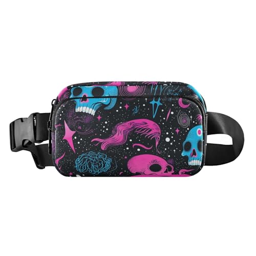 Magic Skulls Punk Stilvolle Bauchtasche für Damen, Herren, Teenager, Mehrzweck-Tragetasche, Reisezubehör mit verstellbarem Riemen für Reisen, Einkaufen, Laufen Magic Skulls Punk Stilvolle Bauchtasche für Damen, Herren, Teenager, Mehrzweck-Tragetasche, Reisezubehör mit verstellbarem Riemen für Reisen, Einkaufen, Laufen von aidingzhi