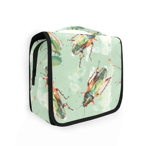 Make-up-Tasche mit Haken zum Aufhängen, Motiv: zischende Kakerlake, weich, Grün, Minzgrün, Kosmetiktasche für Damen, Reisegröße, Zubehör Make-up-Tasche mit Haken zum Aufhängen, Motiv: zischende Kakerlake, weich, Grün, Minzgrün, Kosmetiktasche für Damen, Reisegröße, Zubehör von aidingzhi