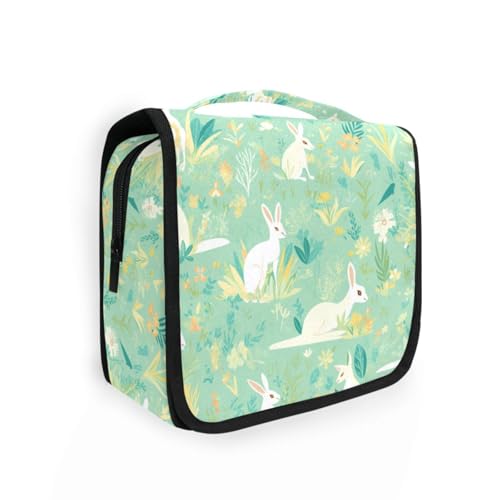 Make-up-Tasche mit Haken zum Aufhängen, wasserdicht, Reise-Kosmetiktasche für Damen, Reisegröße, Minzgrün von aidingzhi