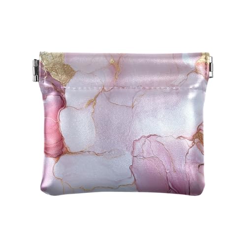 Marble White Blush Damen Kleine Leder Kleingeldbörse Tragbare Kleingeldbörse für Frauen Mädchen von aidingzhi