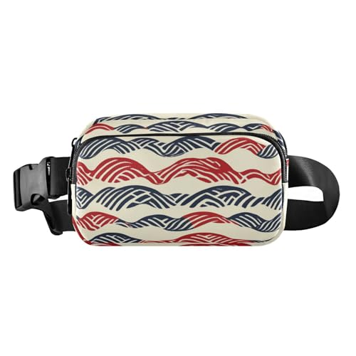 Mini-Gürteltasche mit amerikanischer Flagge, Retro-Stil, trendig, für Damen und Herren, Reisezubehör mit verstellbarem Gurt, für Reisen, Fitnessstudio, Arbeit von aidingzhi