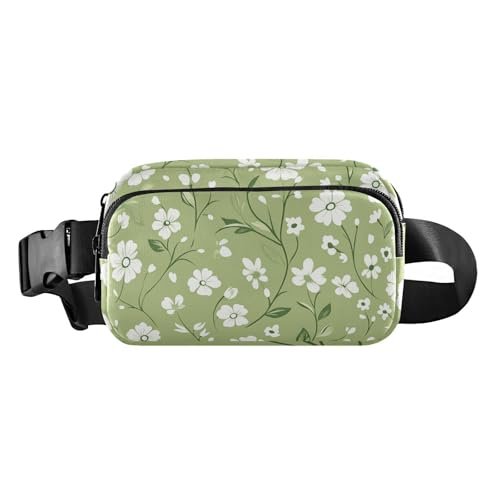 Mini-Umhängetasche mit kleinem Blumenmuster, für Damen, Herren, Teenager, Mini-Umhängetasche mit verstellbarem Riemen, für Workout, Laufen, Wandern, Sommergrün von aidingzhi