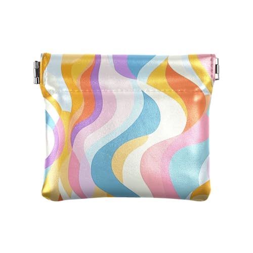 Moderne abstrakte bunte Kunst Damen Leder Münzgeldbörse Geldbörse tragbare Kartenetuis Geld Organizer für Frauen Jungen Mädchen von aidingzhi