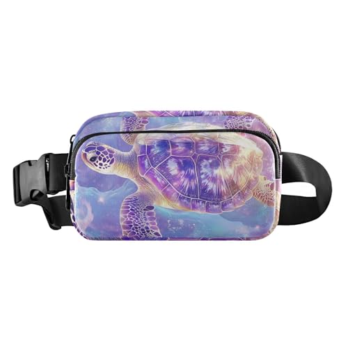 Modische Bauchtasche mit Meerestieren, für Damen und Herren, Mini-Schlinge, Brusttasche mit verstellbarem Gurt, für Workout, Laufen, Wandern, Violett von aidingzhi