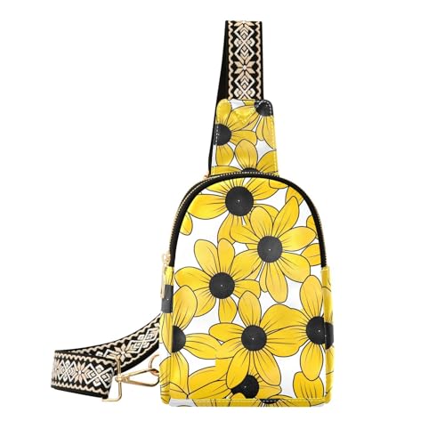 Modische Black-Eyed Susan Simple Line Art Valentinesnes Bauchtasche für Damen, wasserdicht, für Reisen von aidingzhi