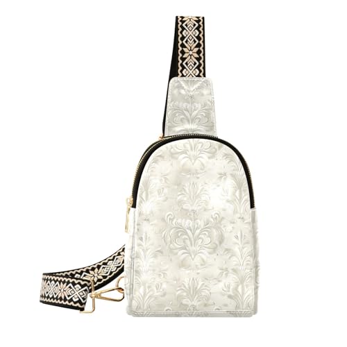 Modische Damast-Gürteltasche im Vintage-Stil, niedliche Schultertasche, für Reisen, Damast-Muster, Vintage von aidingzhi