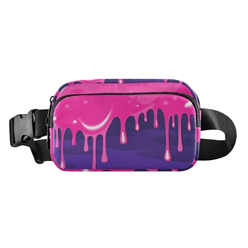 Modische Gürteltasche für Damen, Herren, Teenager, Mini-Gürteltasche mit verstellbarem Riemen, für Reisen, Laufen, Wandern, Rosa / Violett von aidingzhi