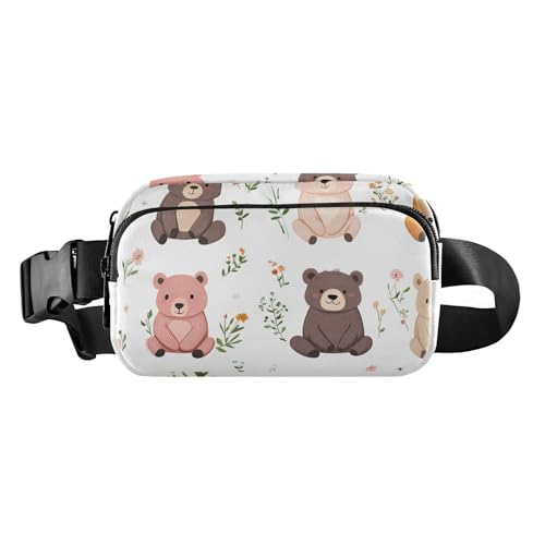 Modische Gürteltasche mit Cartoon-Motiv "Sweet Bear", für Damen, Herren, Teenager, Mini-Crossbody-Pass-Tasche mit verstellbarem Gurt, für Reisen, Urlaub, Laufen, Weiß Modische Gürteltasche mit Cartoon-Motiv "Sweet Bear", für Damen, Herren, Teenager, Mini-Crossbody-Pass-Tasche mit verstellbarem Gurt, für Reisen, Urlaub, Laufen, Weiß von aidingzhi