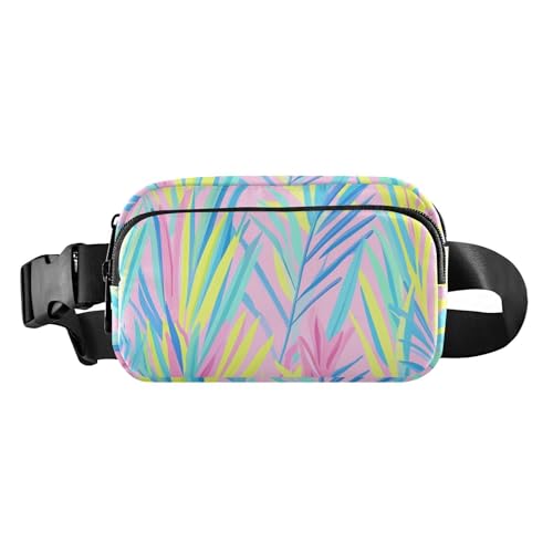 Modische Gürteltasche mit tropischen Pflanzen, für Damen und Herren, kleine Umhängetasche, Gürteltasche mit verstellbarem Gurt, für Radfahren, Wandern, Fitnessstudio von aidingzhi