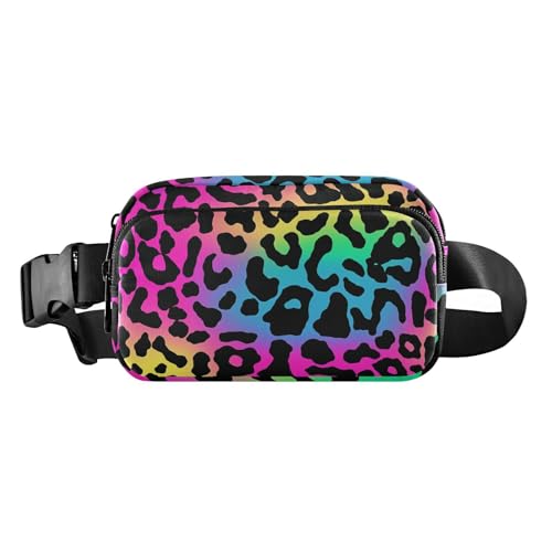 Modische Hüfttasche mit Leopardenmuster, für Damen, Herren, Teenager, kleine Umhängetasche mit verstellbarem Riemen für Reisen, Einkaufen, Laufen von aidingzhi