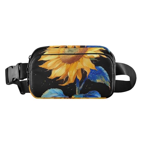 Modische Umhängetasche mit Sonnenblumen-Motiv, für Damen und Herren, wasserabweisend, mit verstellbarem Gurt, für Radfahren, Wandern, Fitnessstudio von aidingzhi