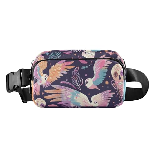 Modische Umhängetasche mit Totenkopf-Motiv, für Damen, Herren, Teenager, Mini-Crossbody-Tasche mit verstellbarem Riemen für Workout, Laufen, Wandern von aidingzhi