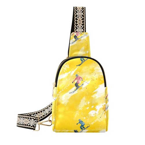 Modische gelbe Gürteltasche für Herren, niedlich, zum Wandern, Skifahren, Gelb Modische gelbe Gürteltasche für Herren, niedlich, zum Wandern, Skifahren, Gelb von aidingzhi