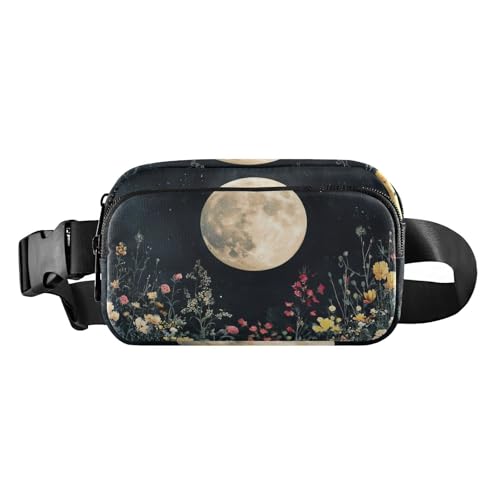Moon Blooms Spring Peace modische Gürteltasche für Männer und Frauen, Mehrzweck-Tasche mit verstellbarem Riemen für Shopping, Sport, Arbeit von aidingzhi